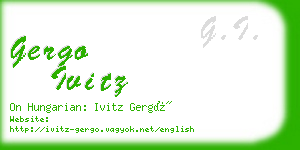 gergo ivitz business card